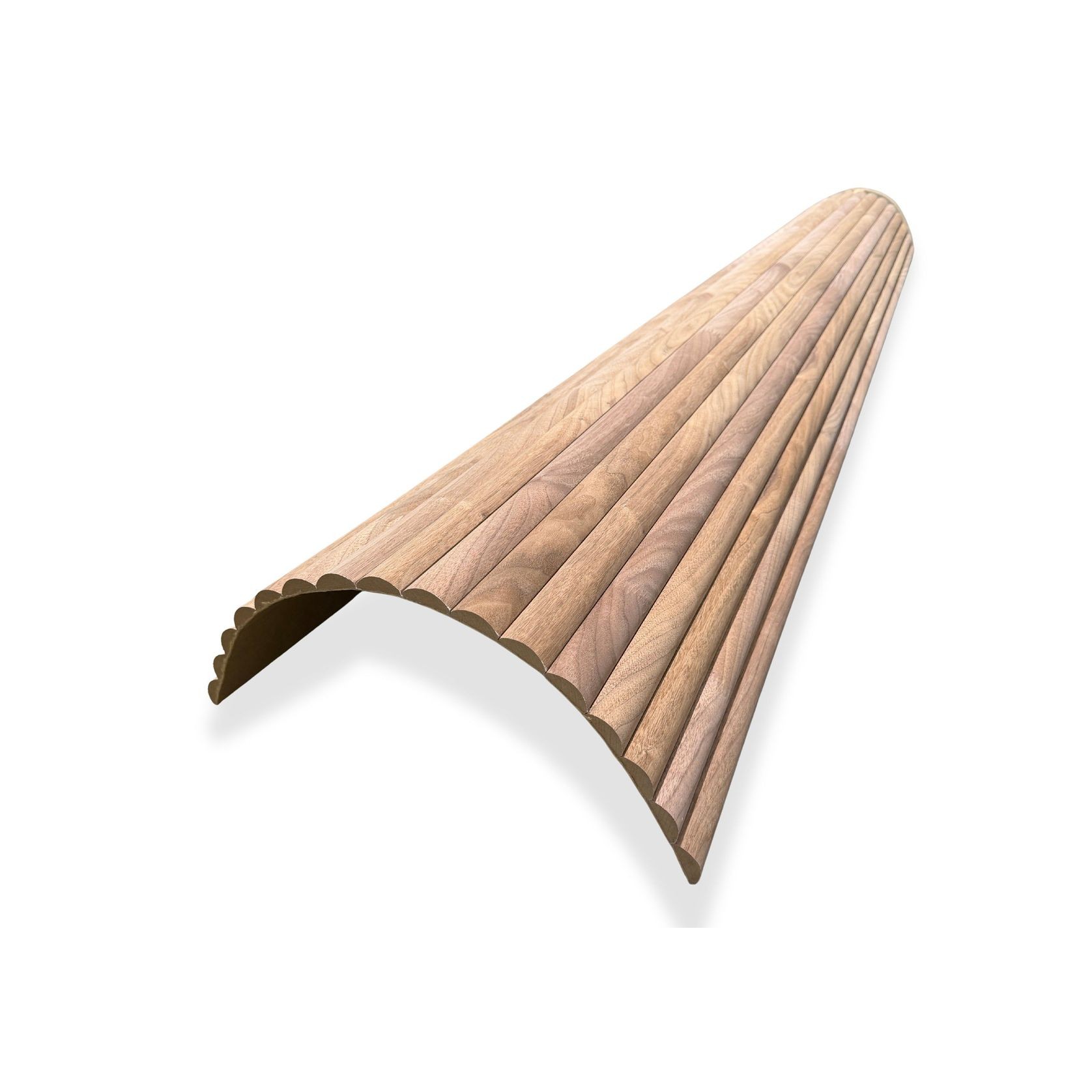 WOODFLEX Flexible Wooden Slat Wall Panel - Walnut Veneer - 2700mm x 600mm - Half Round 37mm gallery detail image