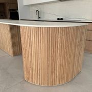 WOODFLEX Flexible Wooden Slat Wall Panel - Oak Veneer - 3000mm x 600mm - Half Round gallery detail image