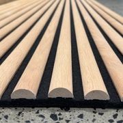 WOODFLEX Flexible Acoustic Slat Wall Panel - Half Round Oak Veneer - 2700mm x 600mm gallery detail image