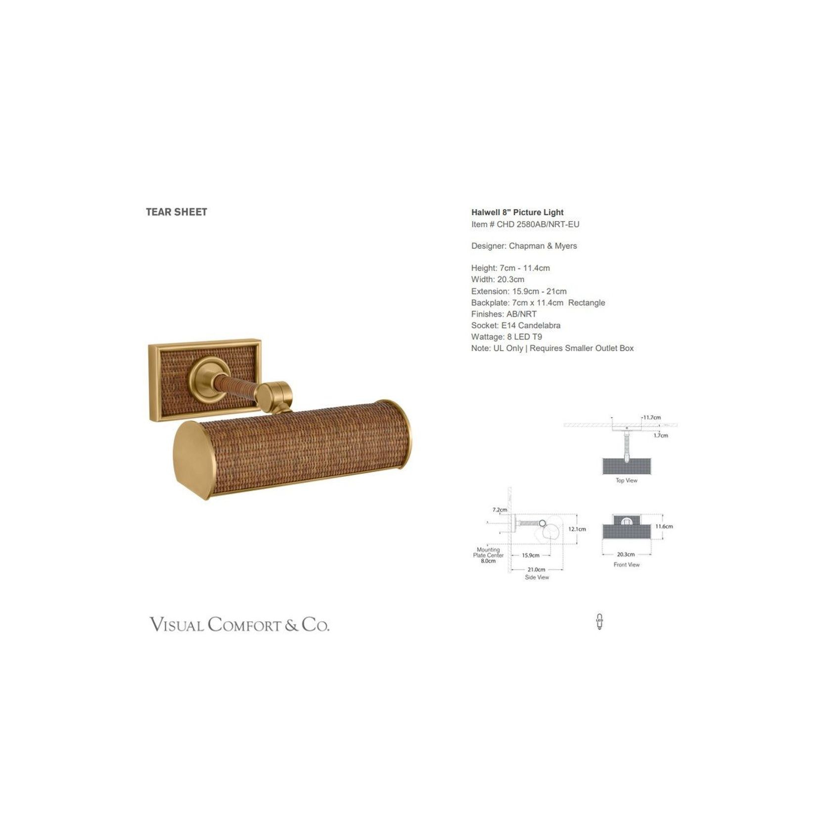 Visual Comfort E F Chapman Halwell 8 Picture Light gallery detail image