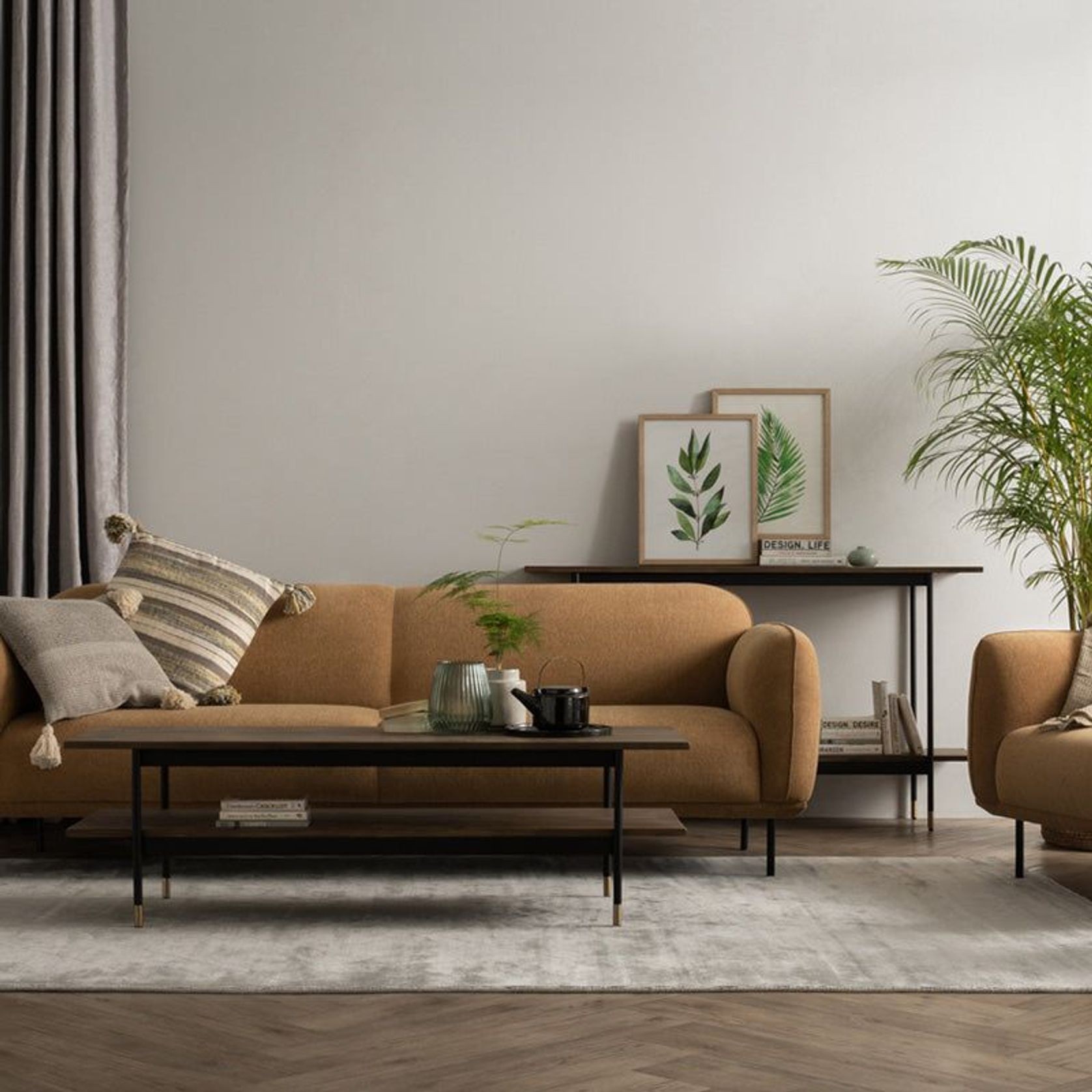 HAMILTON Console Table Solid Acacia Wood 140cm - Toffee gallery detail image