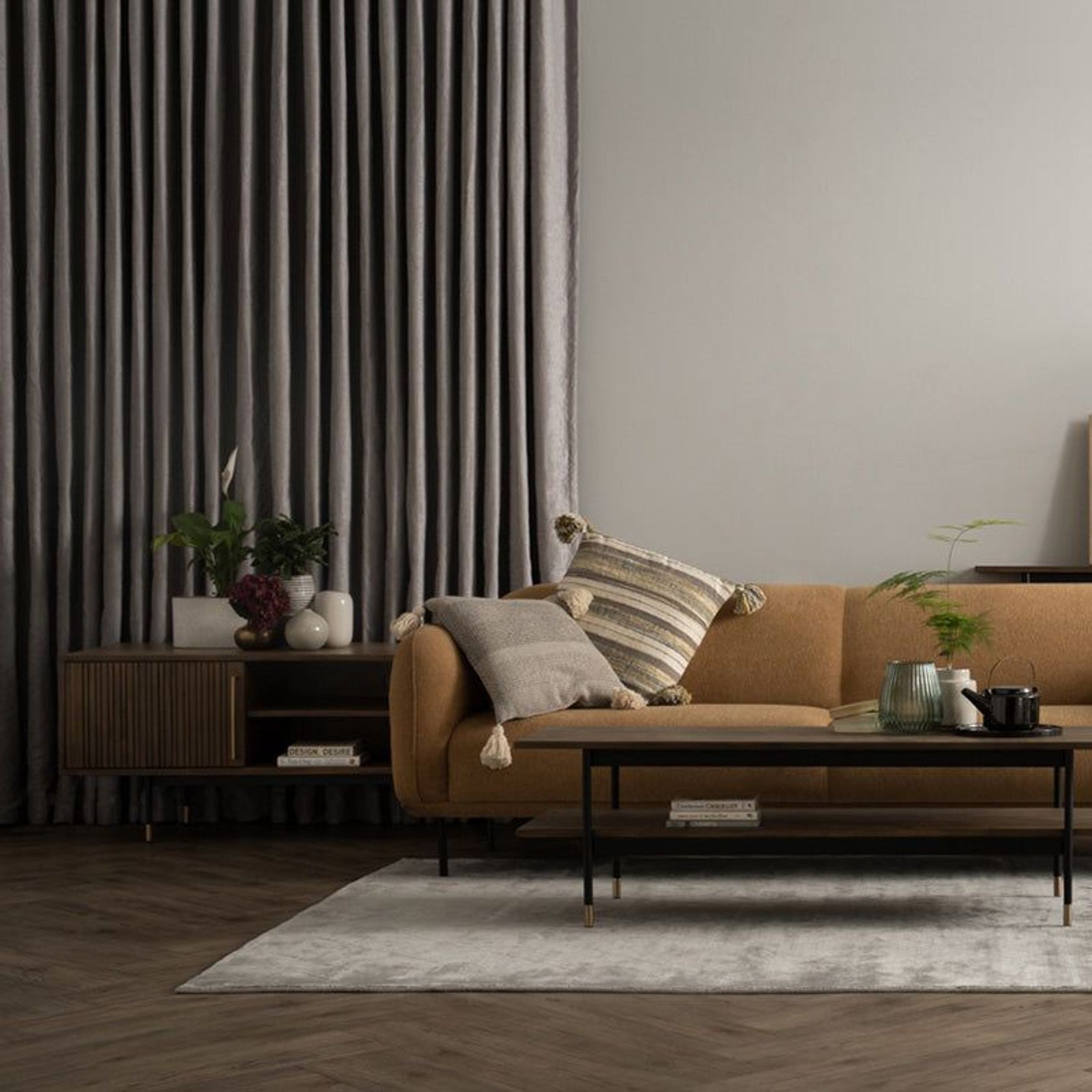 HAMILTON Entertainment TV Unit Solid Acacia Wood 200cm - Toffee Colour gallery detail image