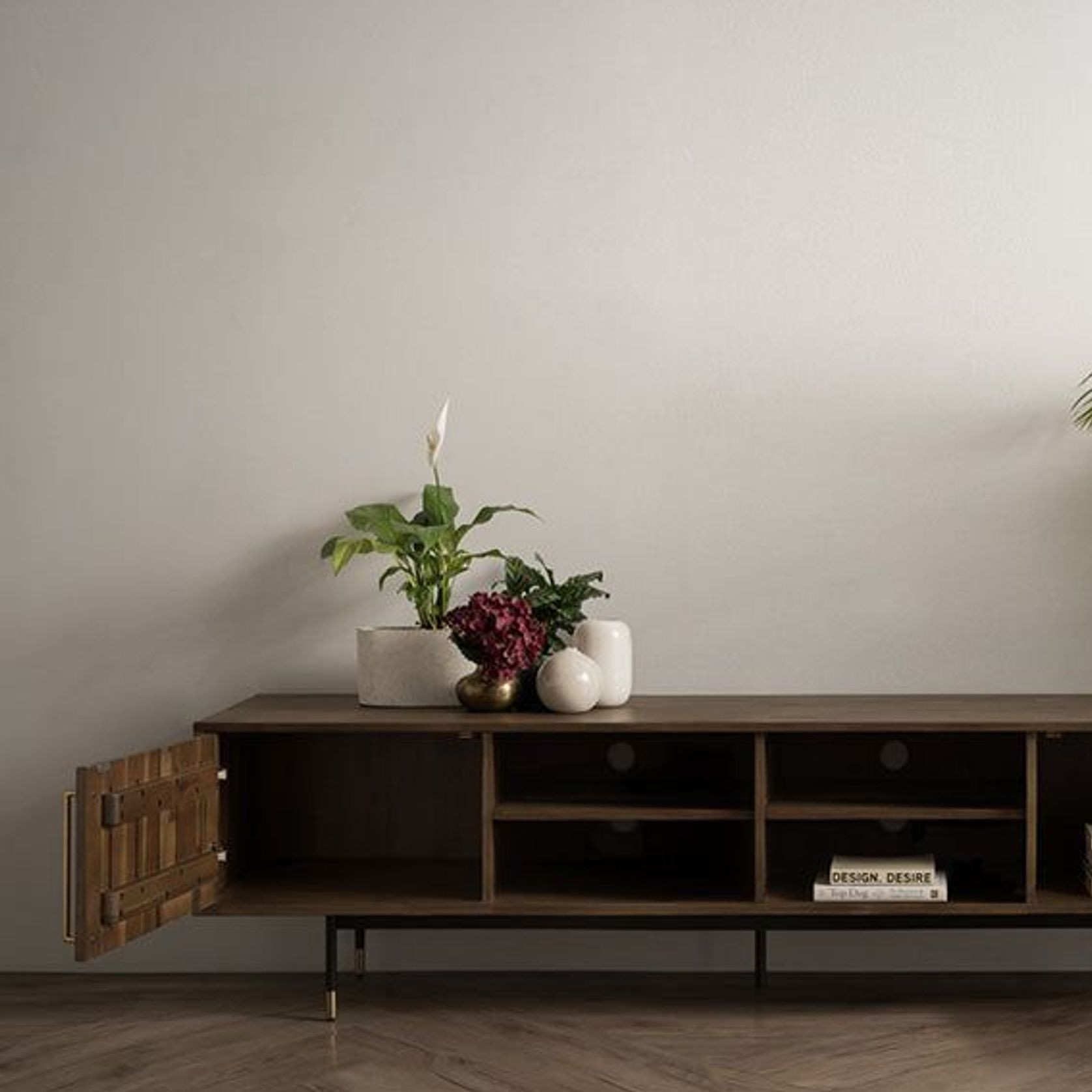 HAMILTON Entertainment TV Unit Solid Acacia Wood 200cm - Toffee Colour gallery detail image