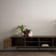 HAMILTON Entertainment TV Unit Solid Acacia Wood 200cm - Toffee Colour gallery detail image