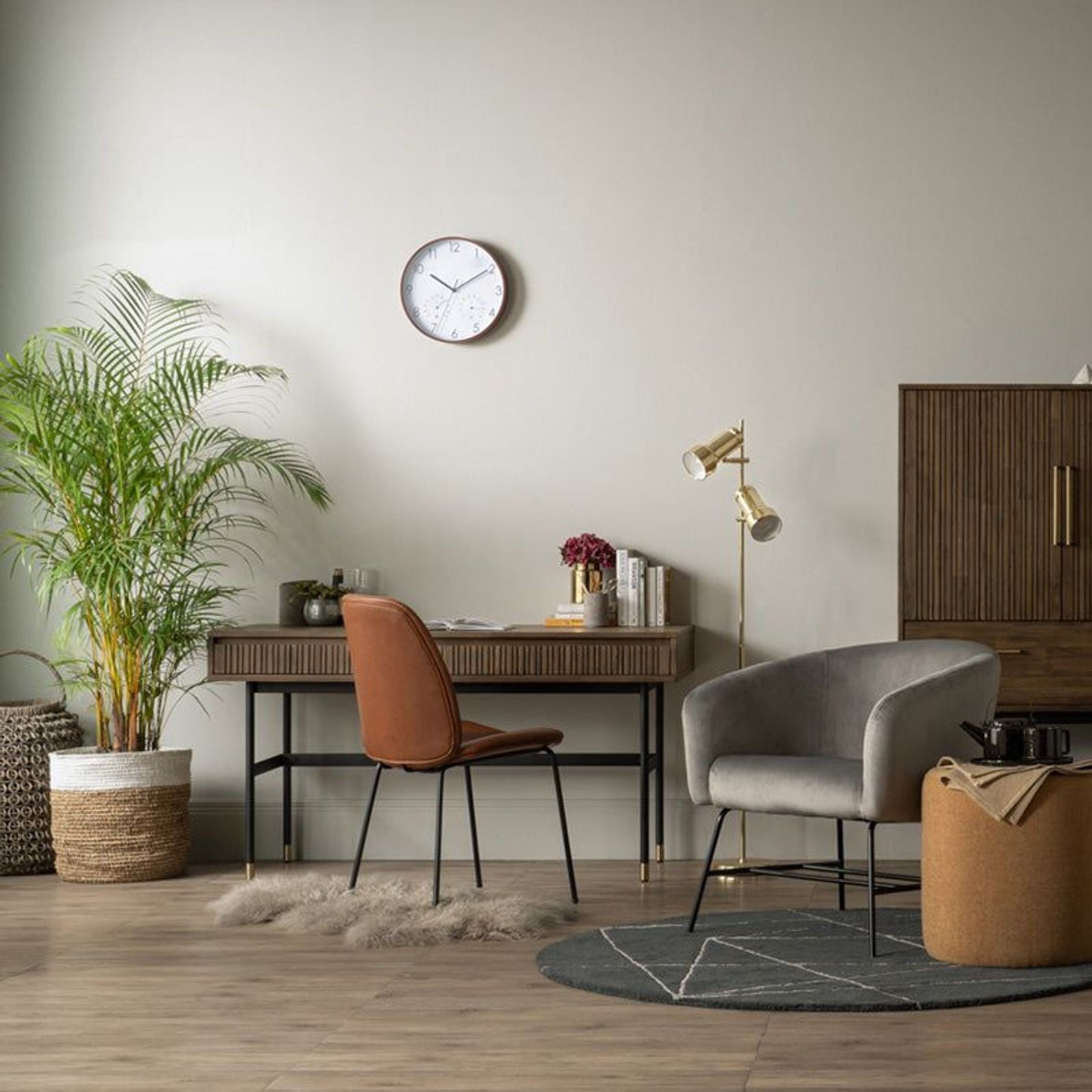 HAMILTON Study Desk Solid Acacia Wood 140cm - Toffee gallery detail image