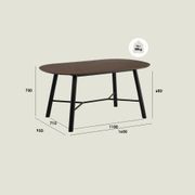 HAROLD Dining Table 160cm - Walnut & Black gallery detail image