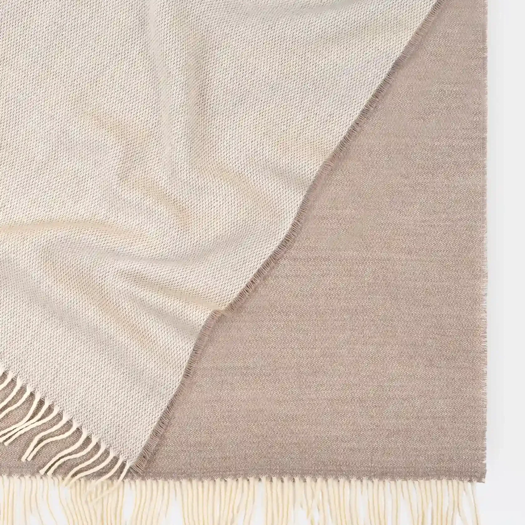 Weave Harris Merino Lambswool Throw - Natural gallery detail image
