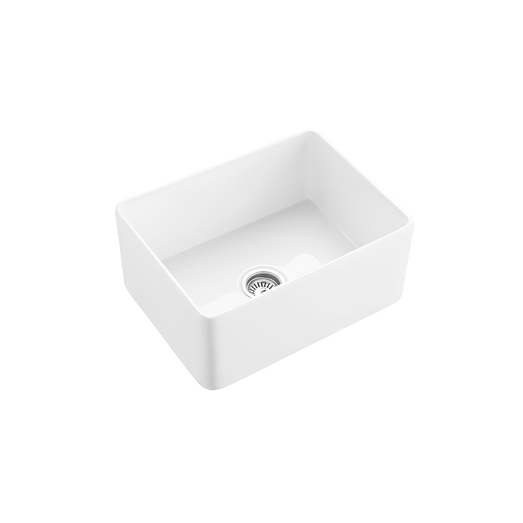 Hartley Small Single Farmhouse Sink | Gloss White gallery detail image