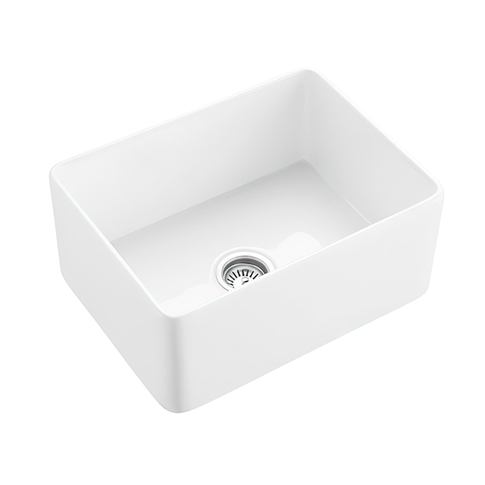 Hartley Small Single Farmhouse Sink | Gloss White gallery detail image