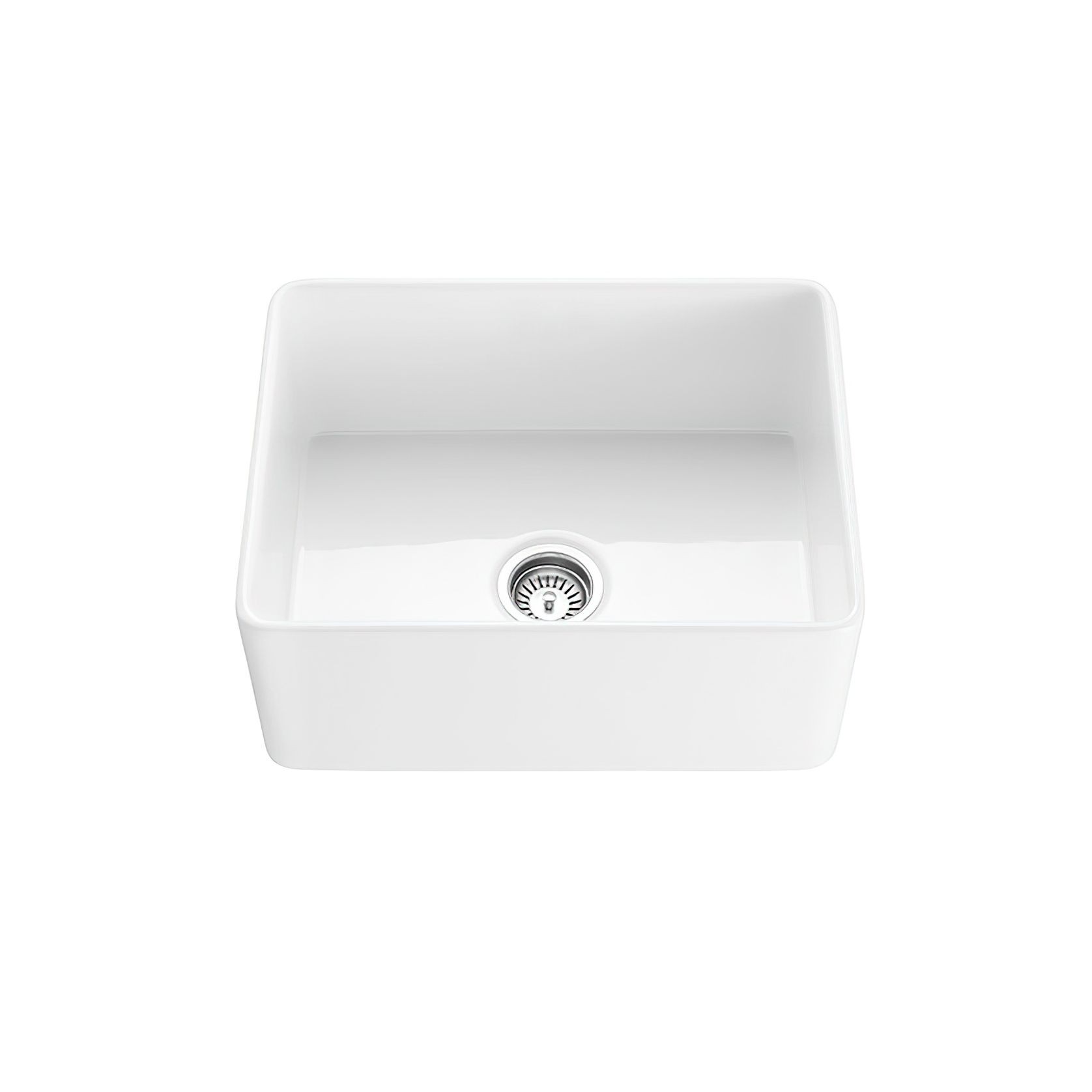 Hartley Small Single Farmhouse Sink | Gloss White gallery detail image