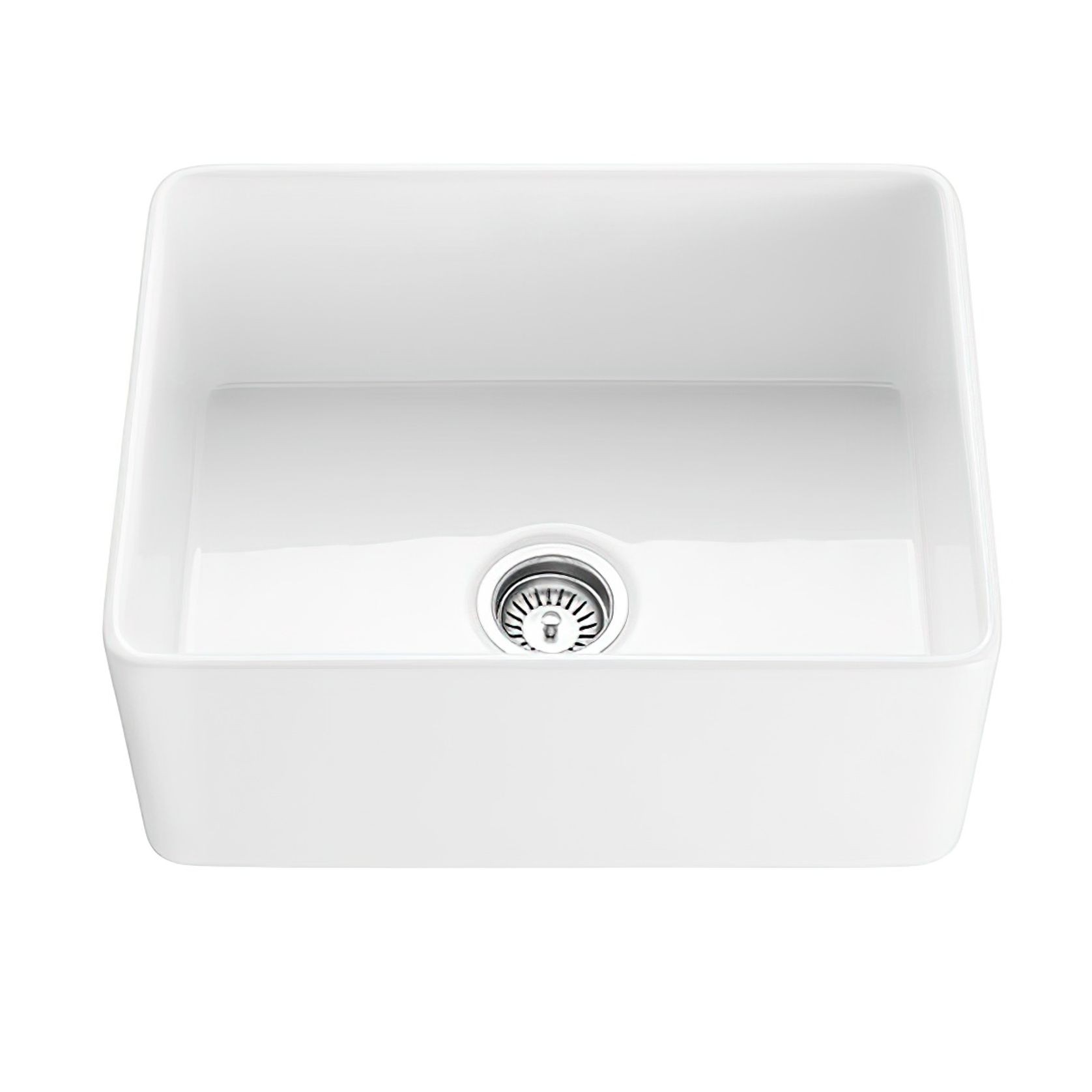 Hartley Small Single Farmhouse Sink | Gloss White gallery detail image