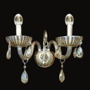 Hera Double Wall Light - Antique Brass/Champagne gallery detail image