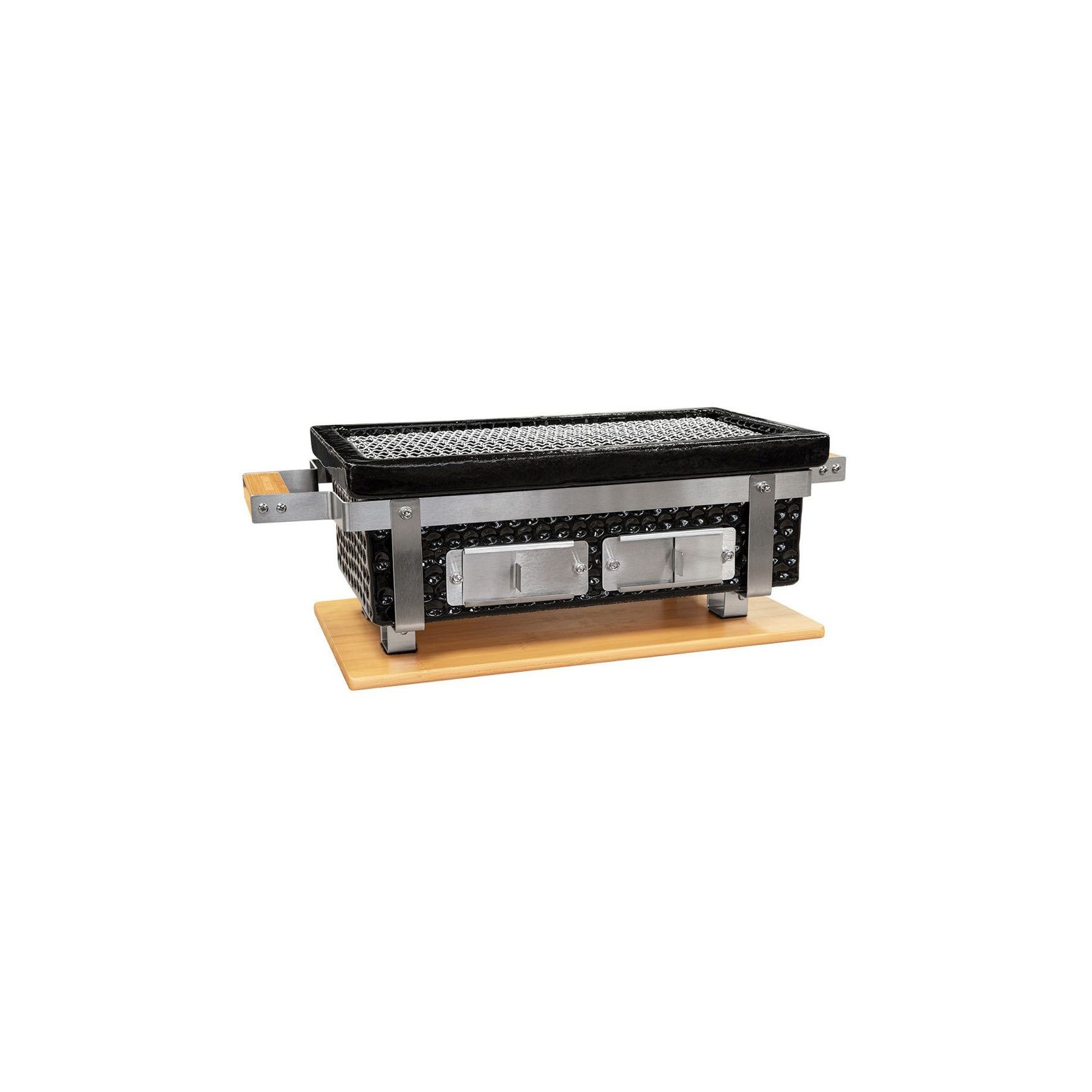 Hibachi Tabletop BBQ Grill With Skewer Rack - Rectangle gallery detail image