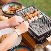 Hibachi Tabletop BBQ Grill With Skewer Rack - Rectangle gallery detail image