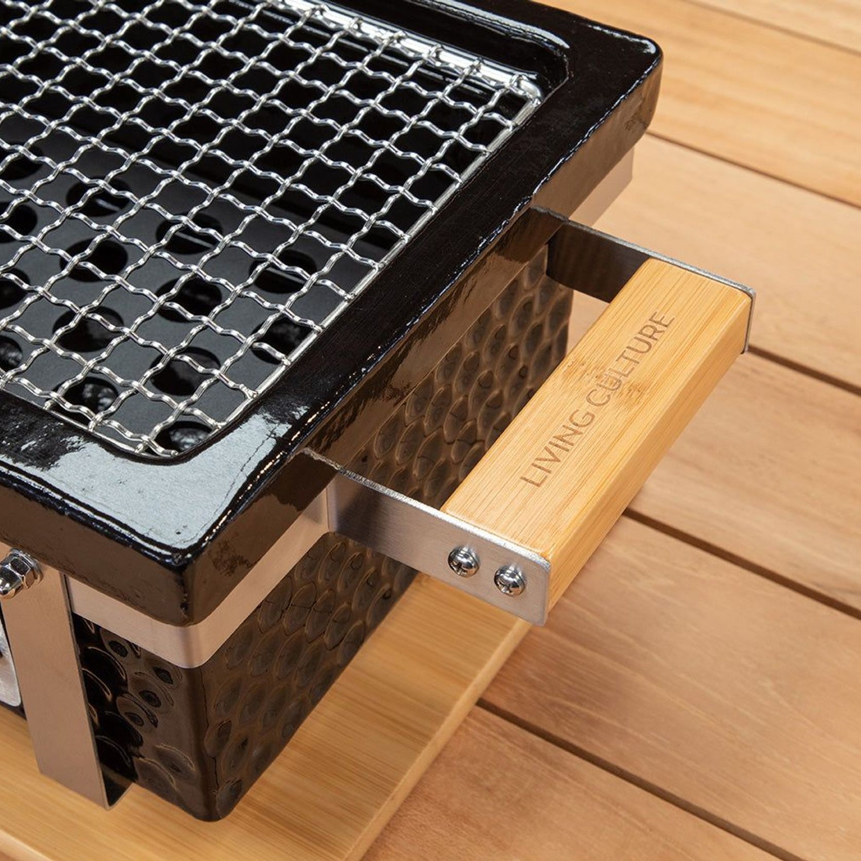 Hibachi Tabletop BBQ Grill With Skewer Rack - Rectangle gallery detail image