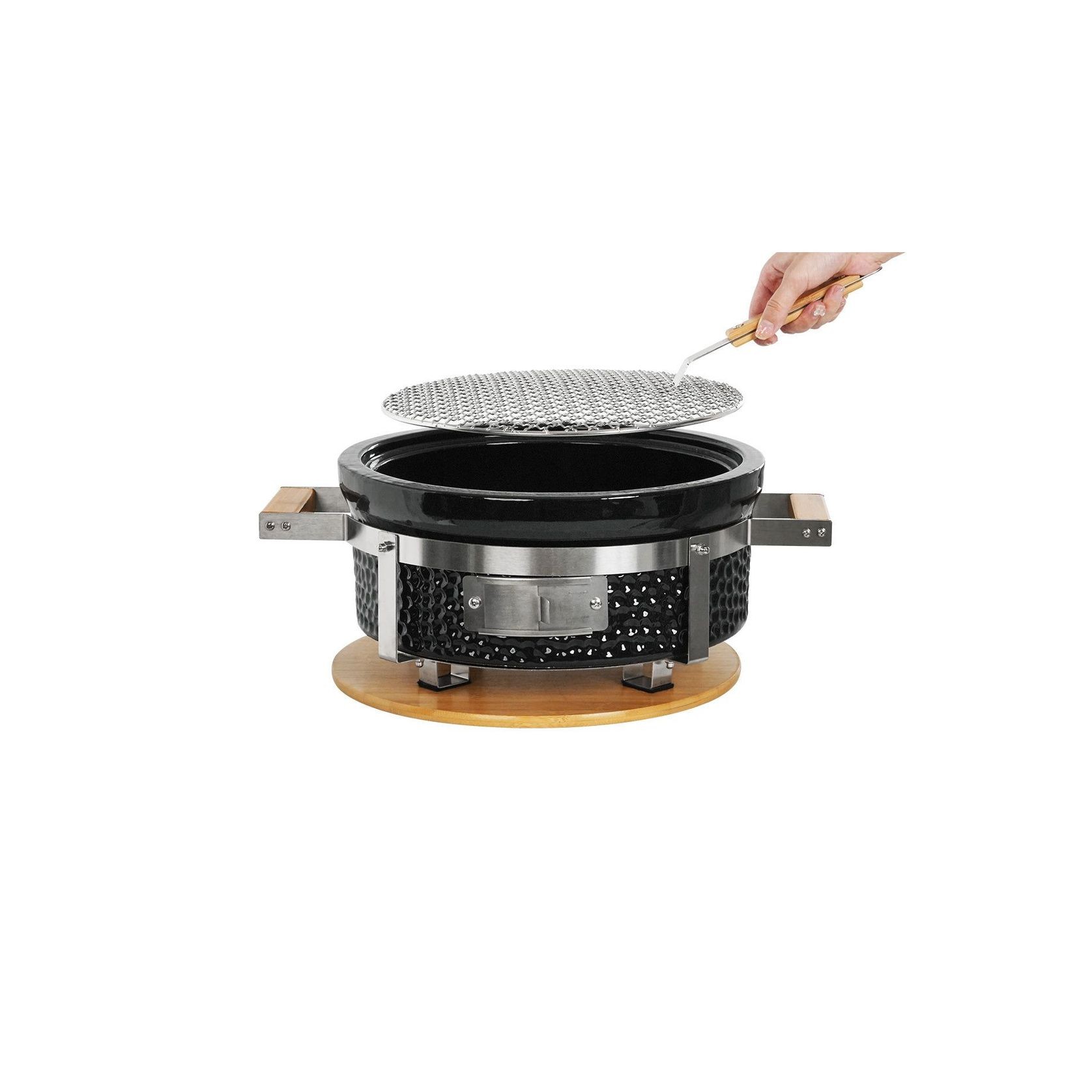 Hibachi Tabletop BBQ Grill with Searing Plate & Oil Tray - Round gallery detail image