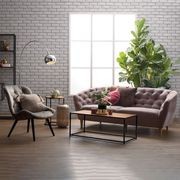 BRADFORD Side Table 40cm  - Natural & Black gallery detail image