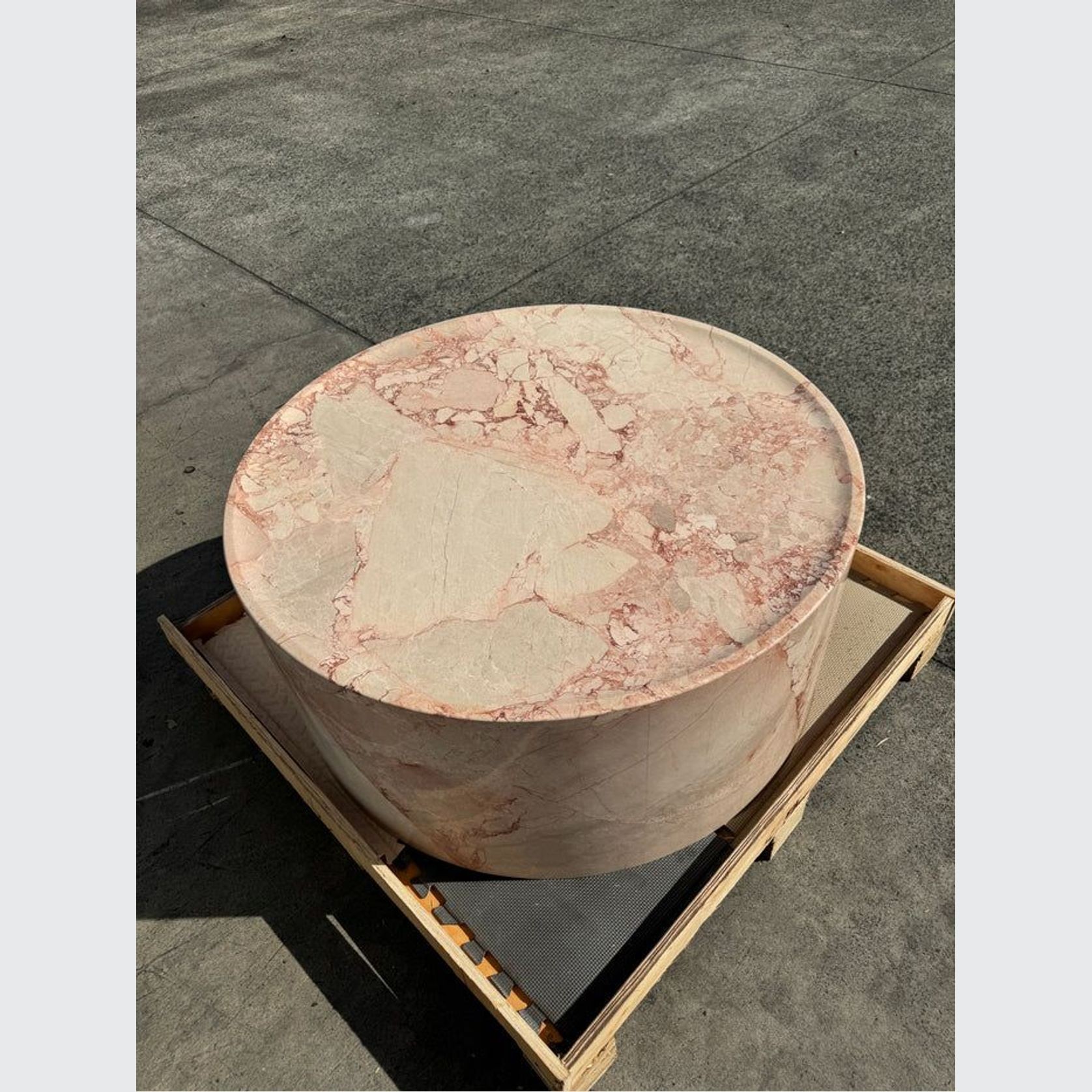 Rounded Coffee Table - Pearl Pink Blush Marble | Natural Stone Co. gallery detail image
