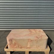 Crescent Corner Coffee Table - Pearl Pink Blush Marble | Natural Stone Co. gallery detail image