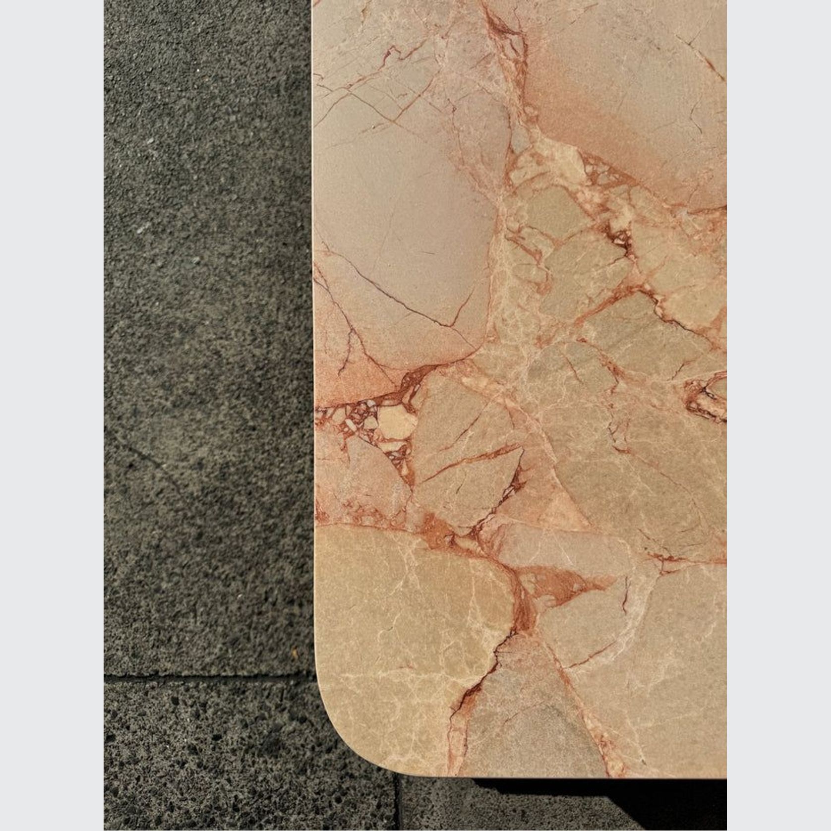 Crescent Corner Coffee Table - Pearl Pink Blush Marble | Natural Stone Co. gallery detail image