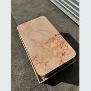 Crescent Corner Coffee Table - Pearl Pink Blush Marble | Natural Stone Co. gallery detail image