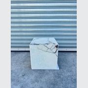 Cube Side Table - White Latte Marble | Natural Stone Co. gallery detail image
