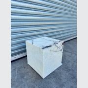 Cube Side Table - White Latte Marble | Natural Stone Co. gallery detail image