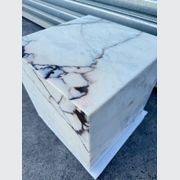 Cube Side Table - White Latte Marble | Natural Stone Co. gallery detail image