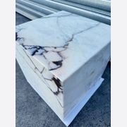 Cube Side Table - White Latte Marble | Natural Stone Co gallery detail image