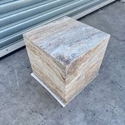 Cube Side Table - Silver Travertine | Natural Stone Co. gallery detail image