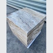 Cube Side Table - Silver Travertine | Natural Stone Co. gallery detail image