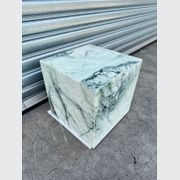 Cube Side Table - Twill Green Marble | Natural Stone Co. gallery detail image