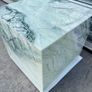 Cube Side Table - Twill Green Marble | Natural Stone Co. gallery detail image