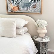 Round Cross Side Table - Milky Blue Marble | Natural Stone Co. gallery detail image