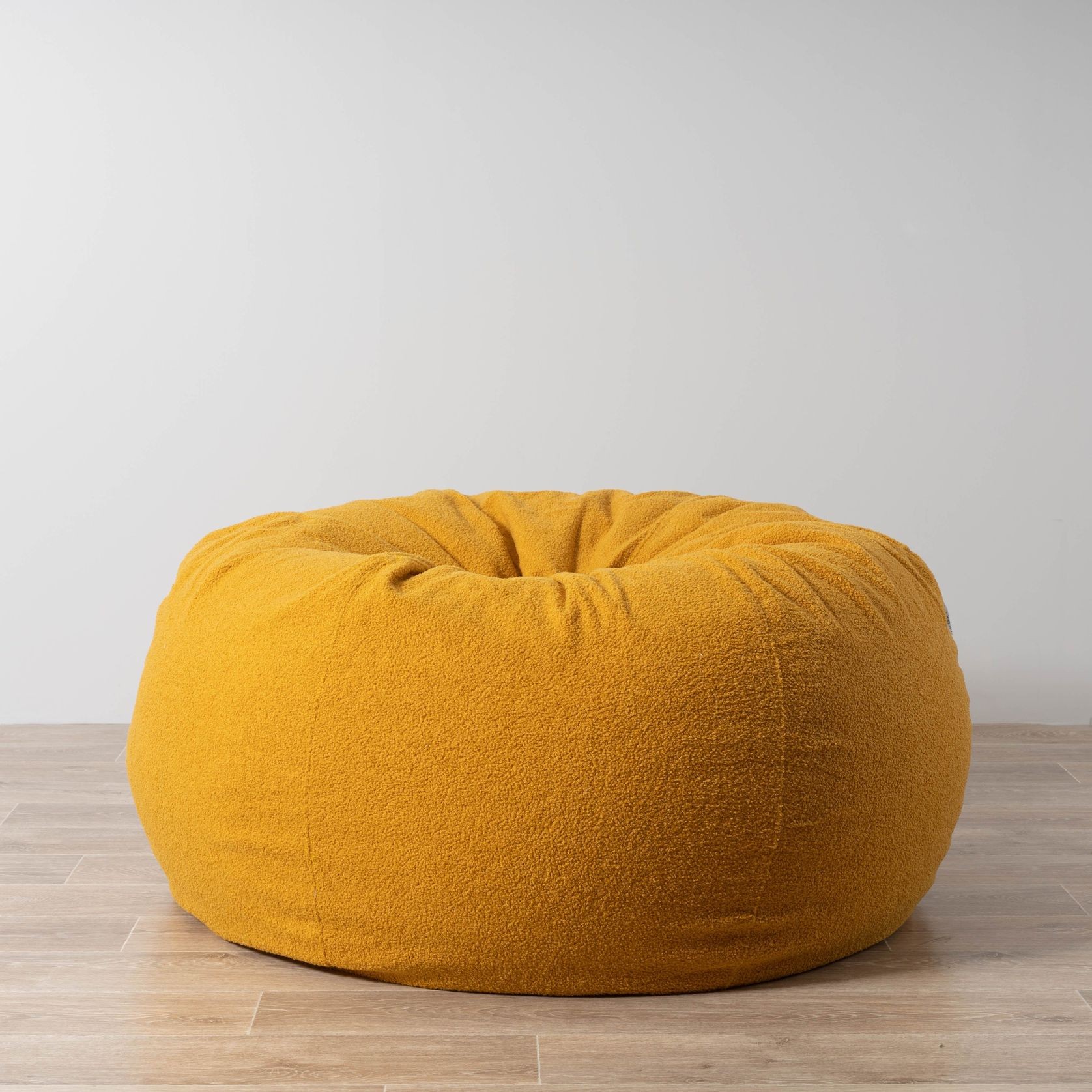 Boucle Fur Bean Bag - Mustard gallery detail image