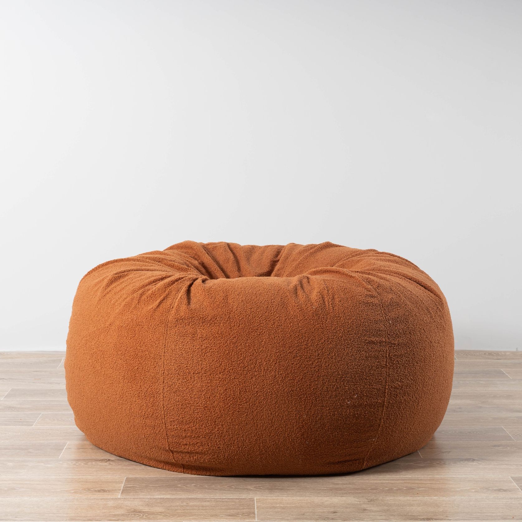 Boucle Fur Bean Bag - Rust gallery detail image