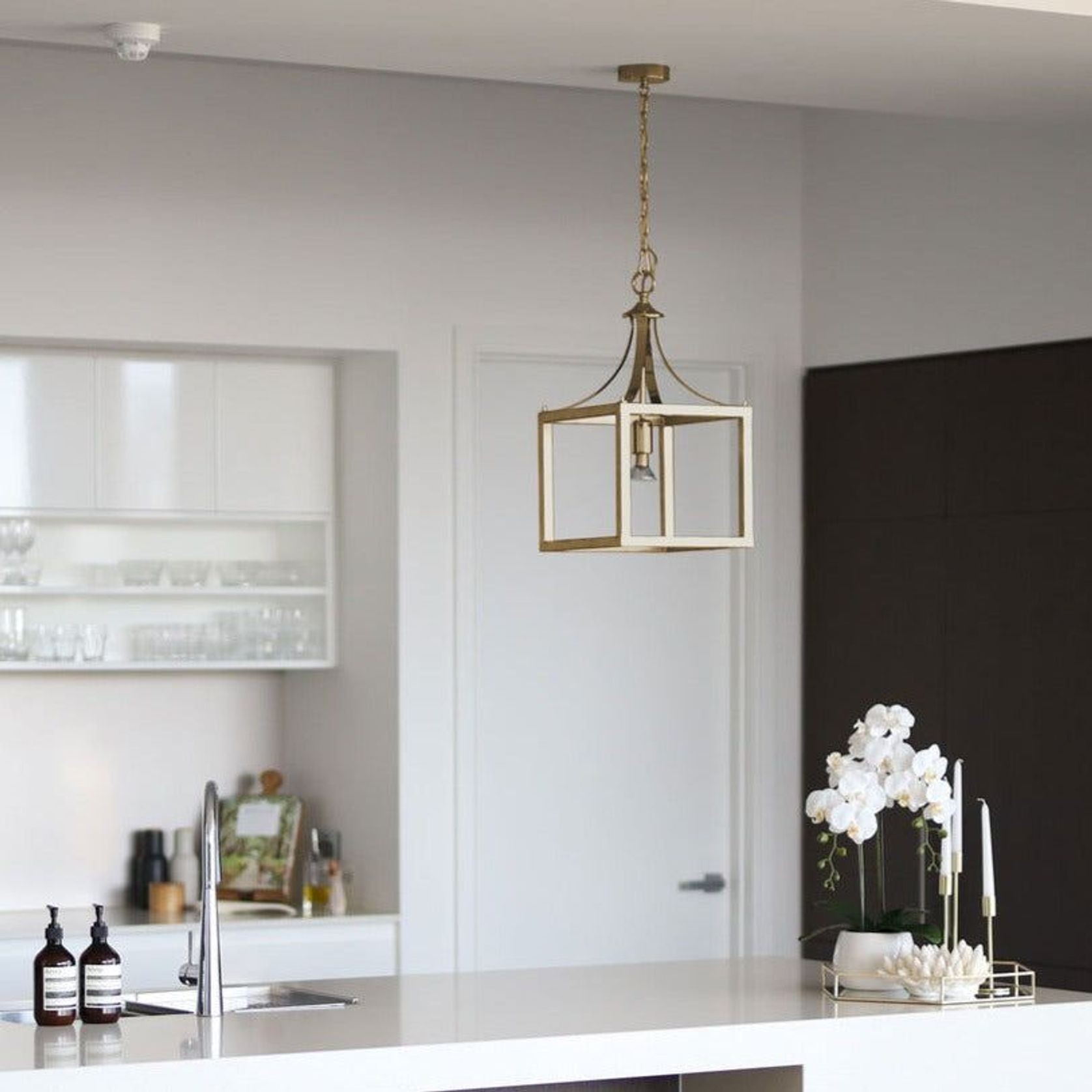 Hampton Style Lantern Pendant Light - Langham - Gold gallery detail image