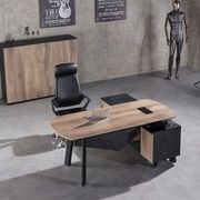 ARTO Executive Office Desk with Reversible Return 1.8M - 2.0M - Warm Oak & Black gallery detail image