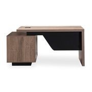KELLEN Executive Desk with Right Return 1.6-1.8M - Warm Oak & Black gallery detail image
