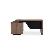 KELLEN Executive Desk with Right Return 1.6-1.8M - Warm Oak & Black gallery detail image