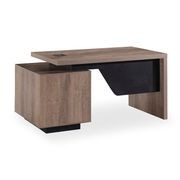 KELLEN Executive Desk with Right Return 1.6-1.8M - Warm Oak & Black gallery detail image