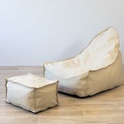 Linen Bean Bag and Ottoman - Natural gallery detail image