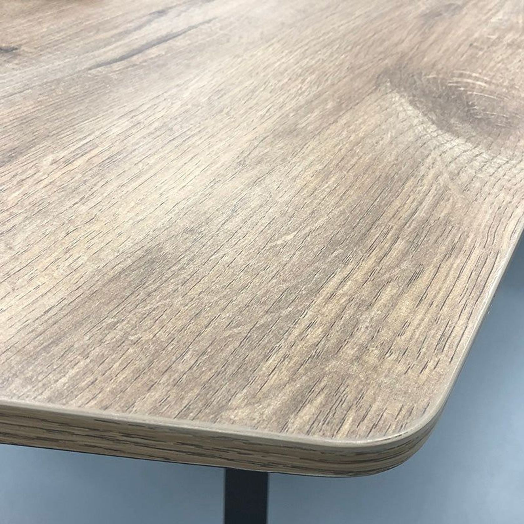 EASTON Executive Desk with Right Return 2.2-2.4m - Warm Oak & Black gallery detail image
