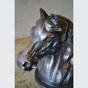 Vintage French Silvered Bronze Horse Head gallery detail image