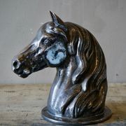 Vintage French Silvered Bronze Horse Head gallery detail image