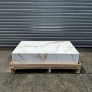 Block Coffee Table - Gold Calacatta Large | Natural Stone Co. gallery detail image