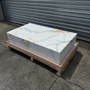 Block Coffee Table - Gold Calacatta Large | Natural Stone Co. gallery detail image