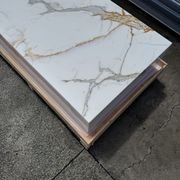Block Coffee Table - Gold Calacatta Large | Natural Stone Co. gallery detail image