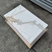Block Coffee Table - Gold Calacatta - Small | Natural Stone Co. gallery detail image