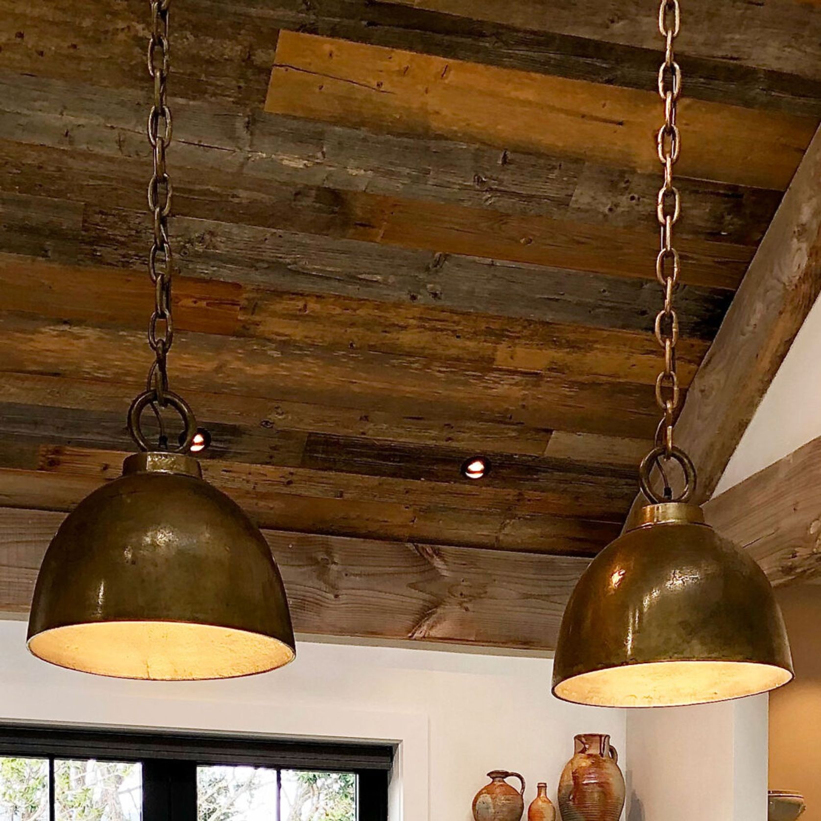 Industrial Brass Dome Pendant Lights gallery detail image